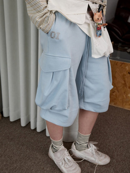 Numbered Zip-Up Sweatshirt Hoodie & Loose Straight Lace-up Wide-Leg Pants Set【s0000013851】