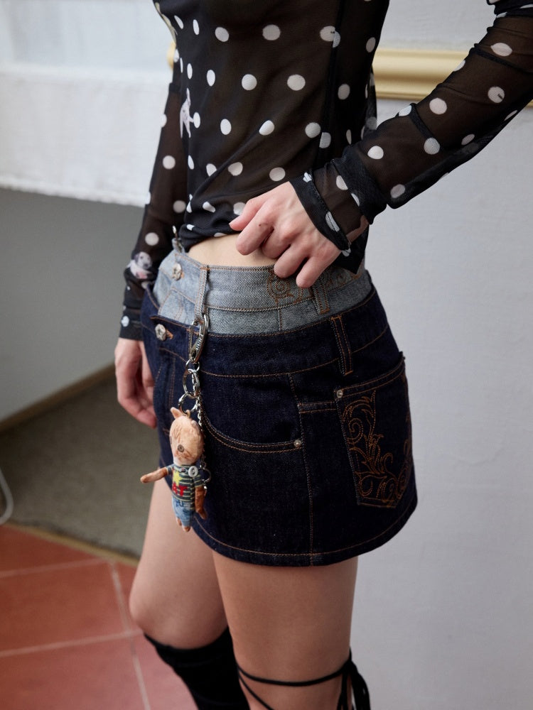 Double Waist Embroidered Hip Hugging Skirt【s0000013853】