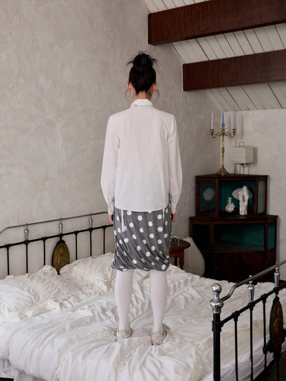 Asymmetrical Shell Button Long Sleeve Shirt【s0000013858】