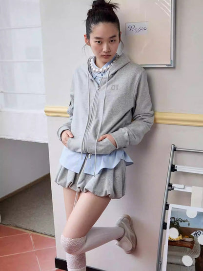 Asymmetrical Shell Button Long Sleeve Shirt【s0000013858】