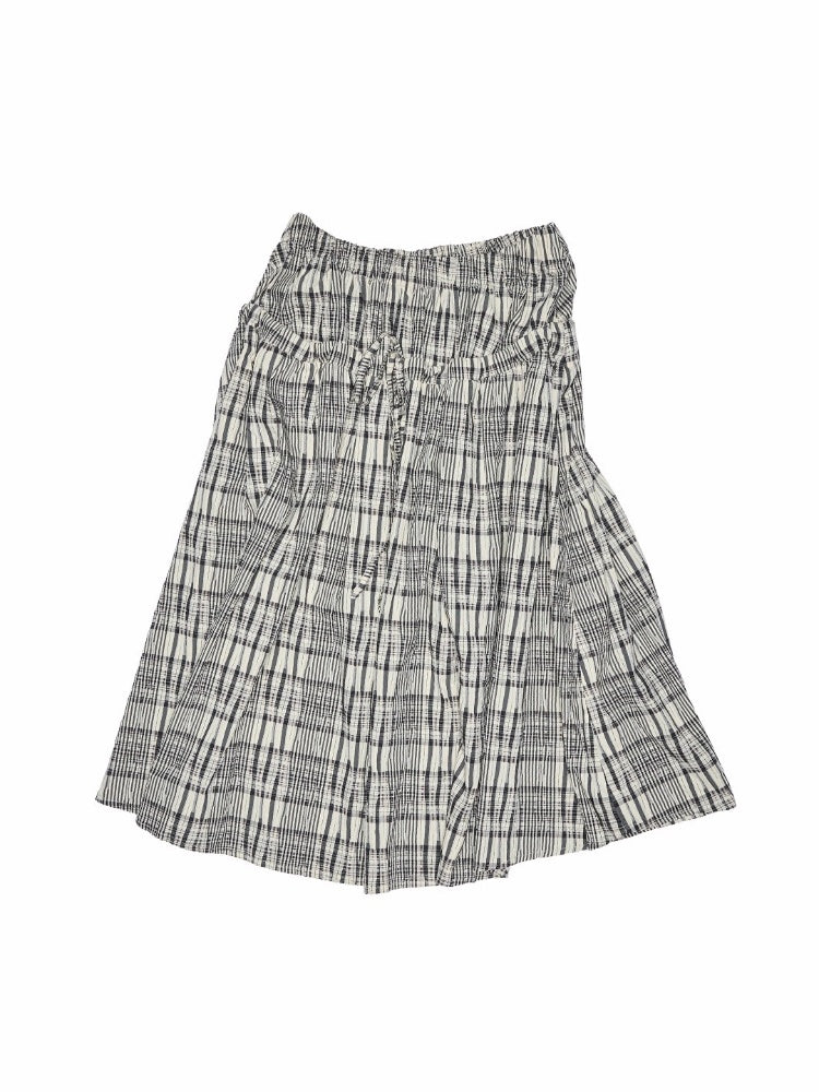 Vintage Plaid Hooded Ribbon Shirt & Drawstring Skirt & Wide Leg Pants Set【s0000013859】
