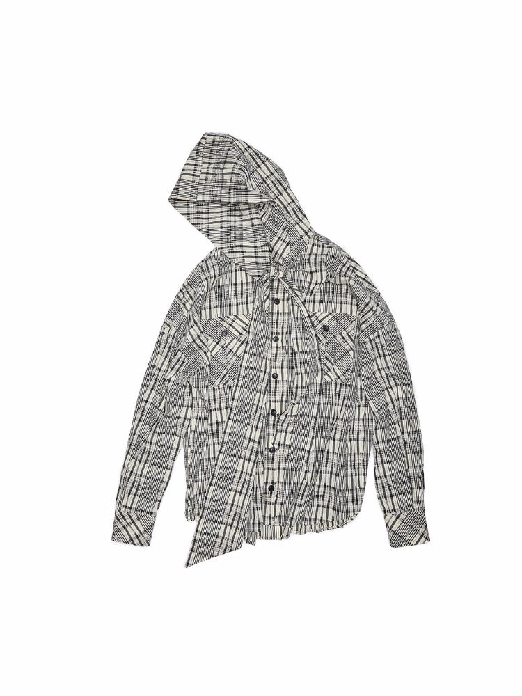 Vintage Plaid Hooded Ribbon Shirt & Drawstring Skirt & Wide Leg Pants Set【s0000013859】
