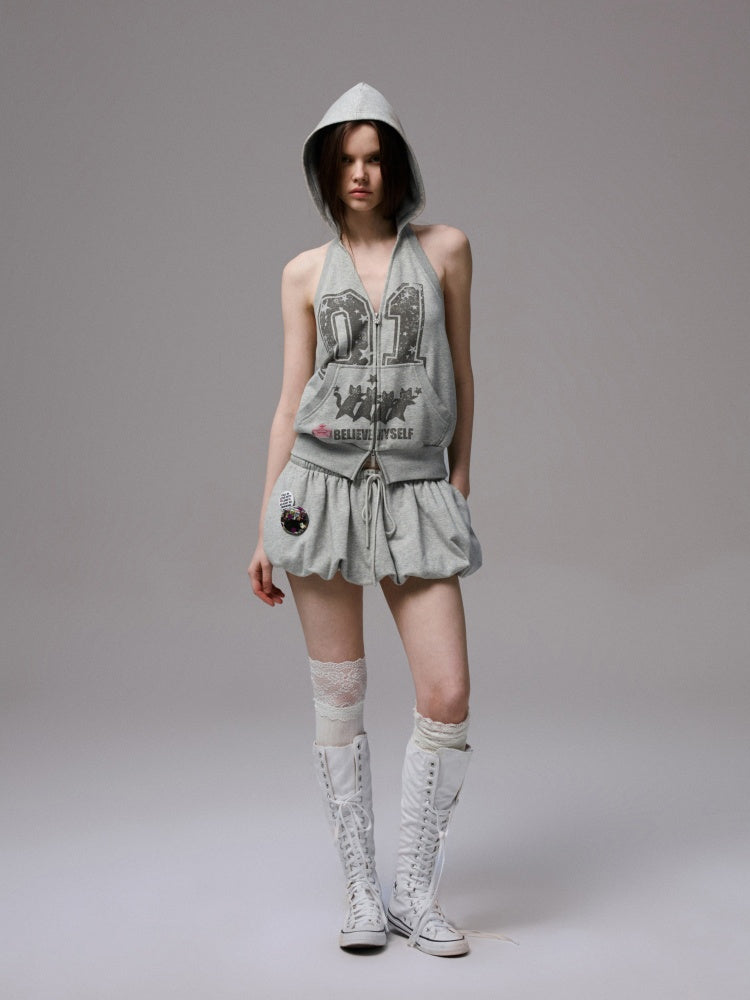 Drawstring Bud Puff Mini Skirt【s0000013860】