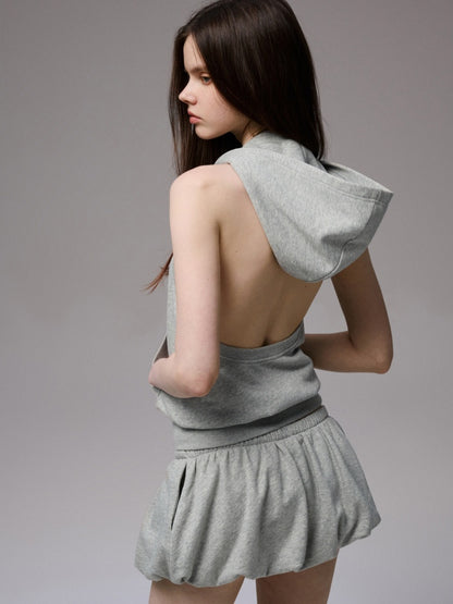 Drawstring Bud Puff Mini Skirt【s0000013860】