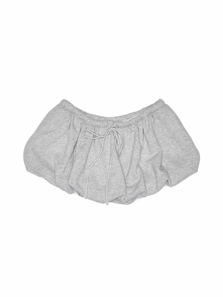 Drawstring Bud Puff Mini Skirt【s0000013860】
