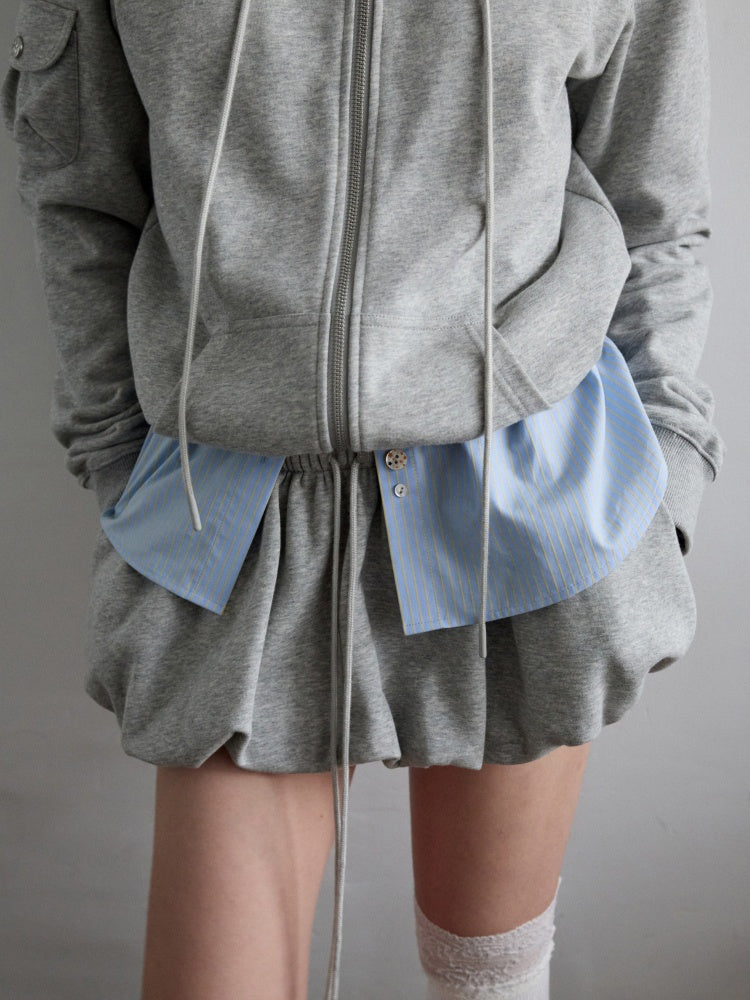 Drawstring Bud Puff Mini Skirt【s0000013860】