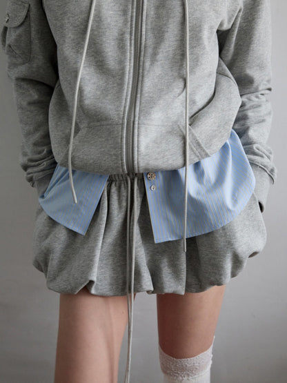 Drawstring Bud Puff Mini Skirt【s0000013860】