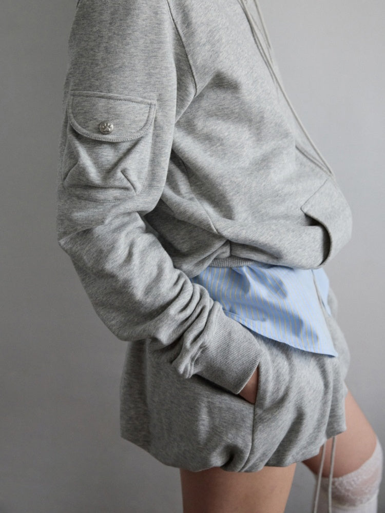 Drawstring Bud Puff Mini Skirt【s0000013860】