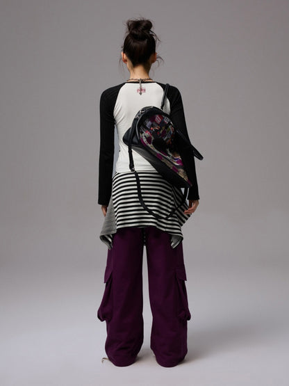 Cat & Dog Polka Dot Print Raglan Sleeve T-Shirt【s0000013863】