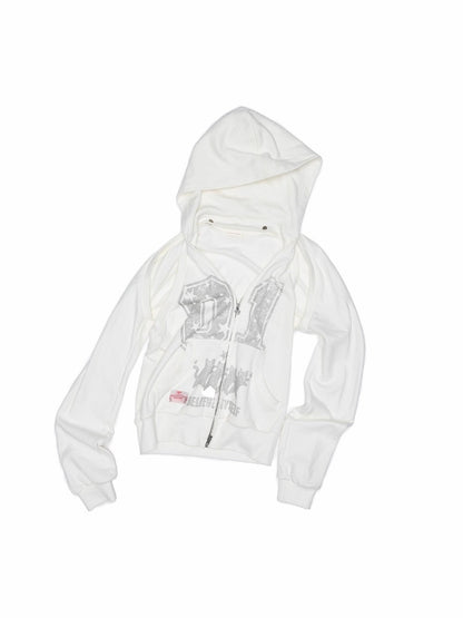 Street Lazy Halter Neck Hooded Open Back Shoulder Sweatshirt Two-Piece Set【s0000013864】