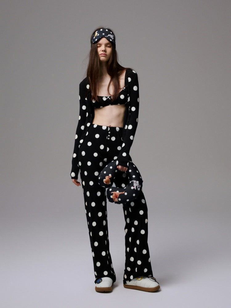Polka Dot Ruffle Lingerie Non-Wire Bra Set【s0000014220】