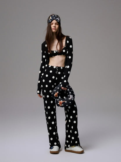 Polka Dot Ruffle Lingerie Non-Wire Bra Set【s0000014220】