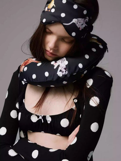 Polka Dot Ruffle Lingerie Non-Wire Bra Set【s0000014220】
