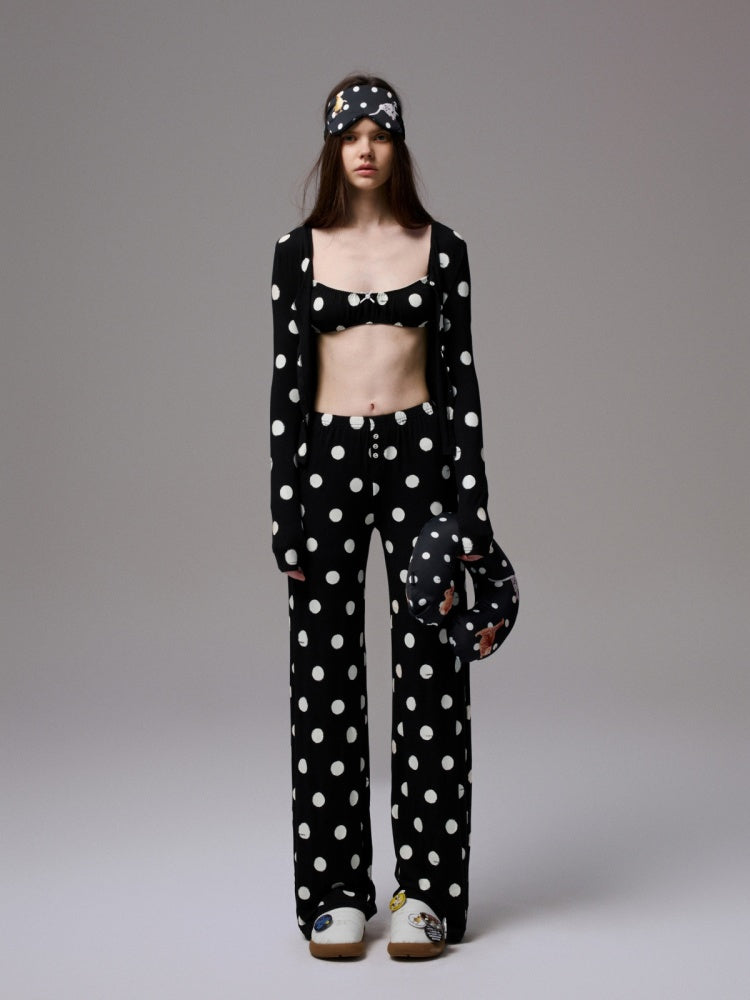Polka Dot Ruffle Lingerie Non-Wire Bra Set【s0000014220】