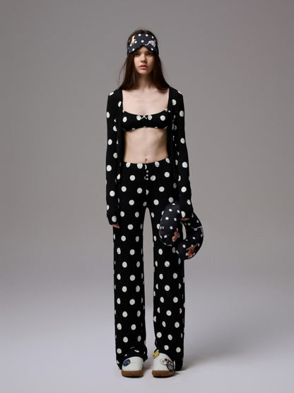 Polka Dot Ruffle Lingerie Non-Wire Bra Set【s0000014220】
