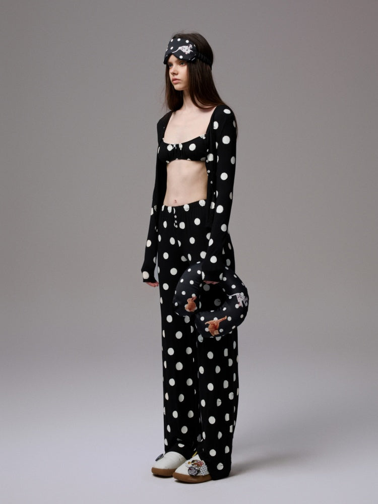 Polka Dot Ruffle Lingerie Non-Wire Bra Set【s0000014220】