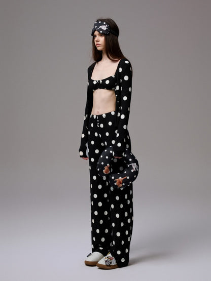 Polka Dot Ruffle Lingerie Non-Wire Bra Set【s0000014220】