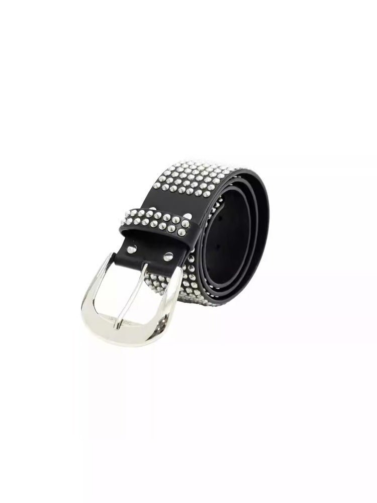 Heavy Industry Metal Rivet Punk Style Adjustable Wide & Narrow Belt【s0000014223】
