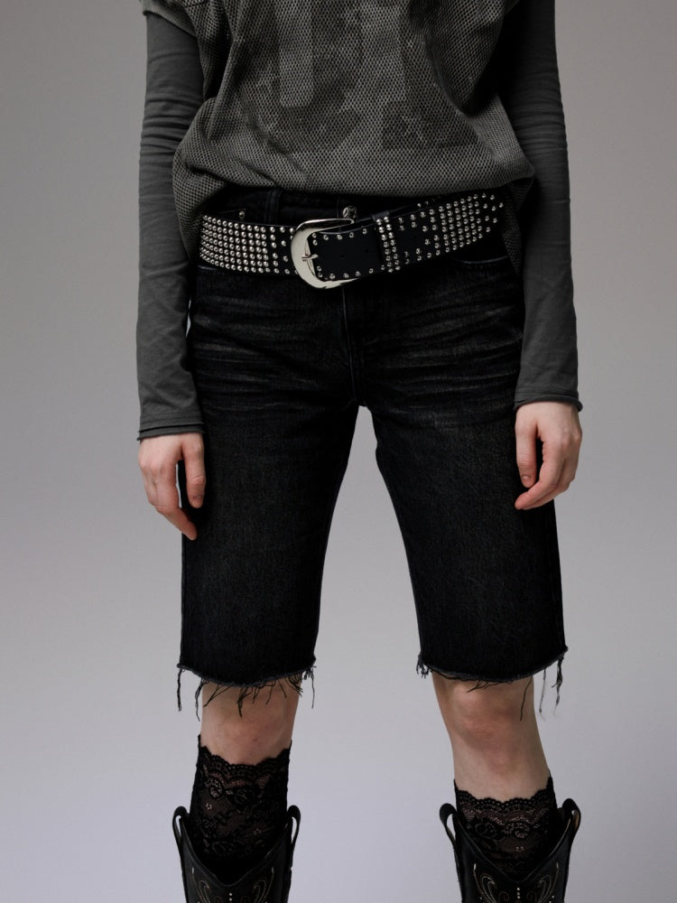Heavy Industry Metal Rivet Punk Style Adjustable Wide & Narrow Belt【s0000014223】