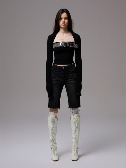 Heavy Industry Metal Rivet Punk Style Adjustable Wide & Narrow Belt【s0000014223】