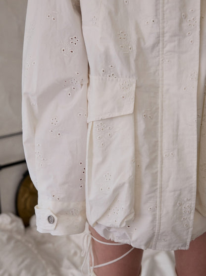 Heavy Industrial Embroidery Jacquard Multi-Pocket Stand Collar Cargo High-End Loose Jacket【s0000014224】