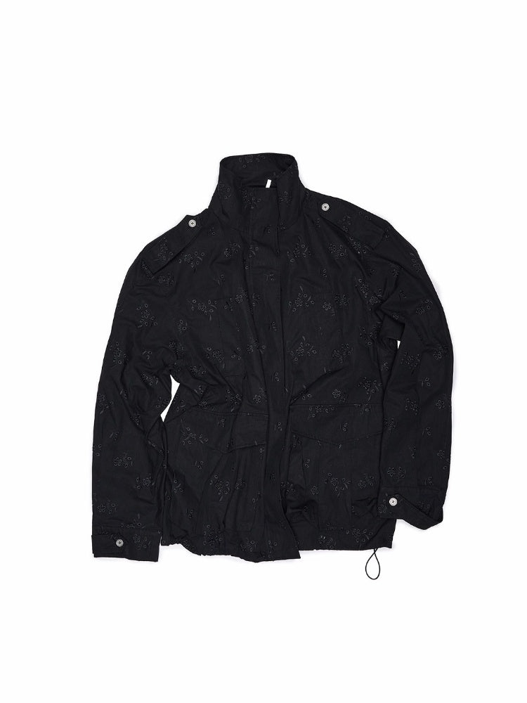 Heavy Industrial Embroidery Jacquard Multi-Pocket Stand Collar Cargo High-End Loose Jacket【s0000014224】