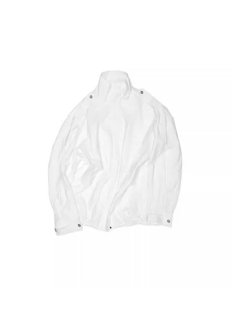 Heavy Industrial Embroidery Jacquard Multi-Pocket Stand Collar Cargo High-End Loose Jacket【s0000014224】