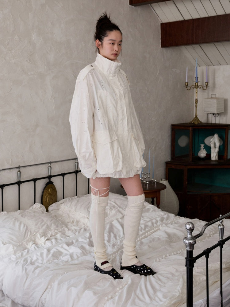 Heavy Industrial Embroidery Jacquard Multi-Pocket Stand Collar Cargo High-End Loose Jacket【s0000014224】