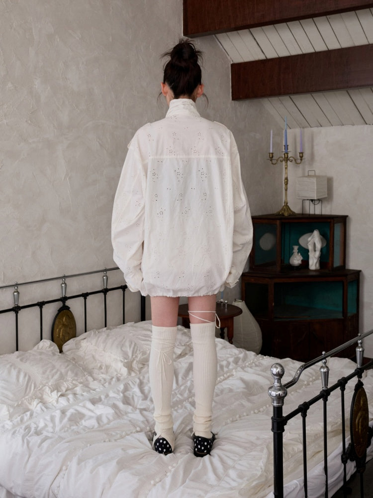 Heavy Industrial Embroidery Jacquard Multi-Pocket Stand Collar Cargo High-End Loose Jacket【s0000014224】
