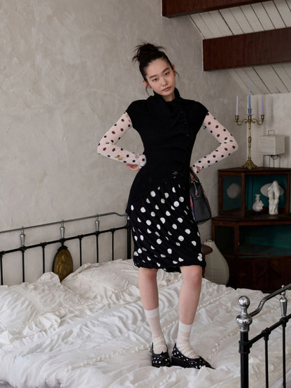 Slanted Placket Irregular Pile Collar Sense Slim Waist Lazy Knit Cardigan【s0000014227】