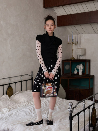 Slanted Placket Irregular Pile Collar Sense Slim Waist Lazy Knit Cardigan【s0000014227】