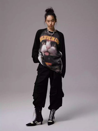 Embroidered Jacquard Multi-Pocket Luggage Three-Dimensional Shirring Design Balloon Cargo Pants【s0000014228】
