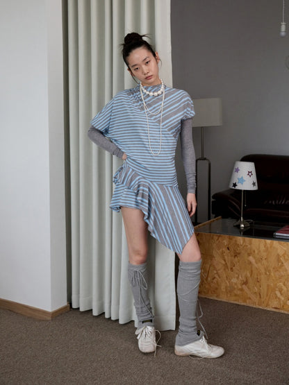 Solid Color Knitted Cross-Strap Leg Sleeve Stack Socks【s0000014232】