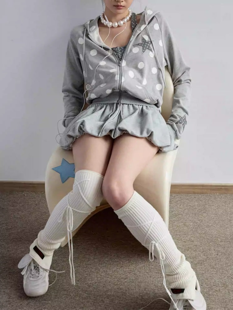 Solid Color Knitted Cross-Strap Leg Sleeve Stack Socks【s0000014232】