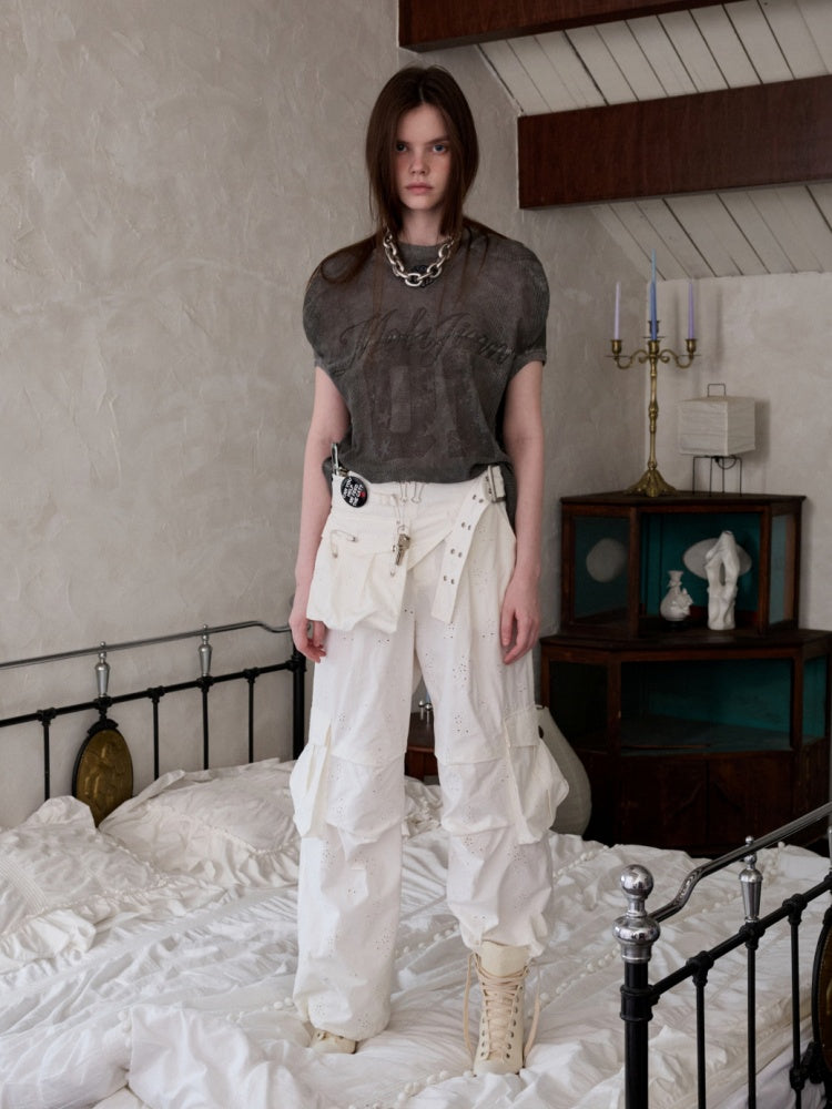 Vintage Printed Mesh Rugby Uniform Sports V-Neck Contrast Badge Tops【s0000014237】