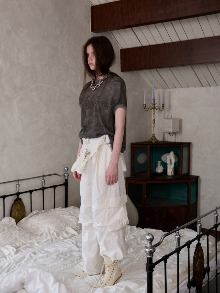 Vintage Printed Mesh Rugby Uniform Sports V-Neck Contrast Badge Tops【s0000014237】