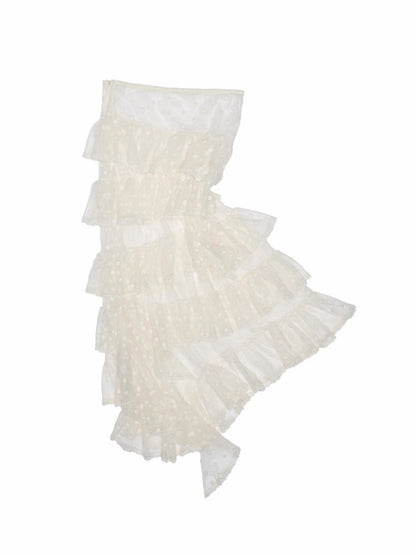 Sweet Polka Dot Lace Mesh Irregular Patchwork Puffy Cake Skirt【s0000014241】