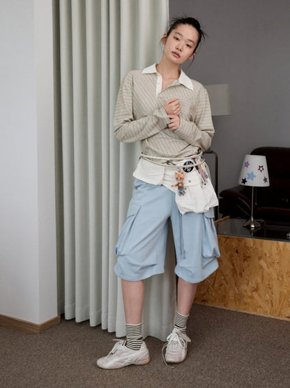 Heavy Industrial Embroidery Jacquard Workwear Multi-Pocket Waist Closure Waist Bag【s0000014242】