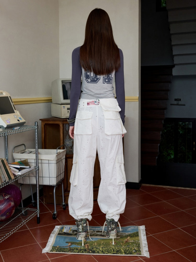 Heavy Industrial Embroidery Jacquard Workwear Multi-Pocket Waist Closure Waist Bag【s0000014242】