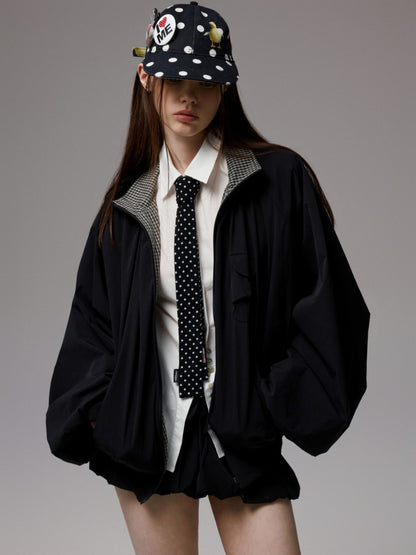 Vintage Patchwork Plaid Jacket Double Waist Bud Workwear Skirt Set【s0000014249】