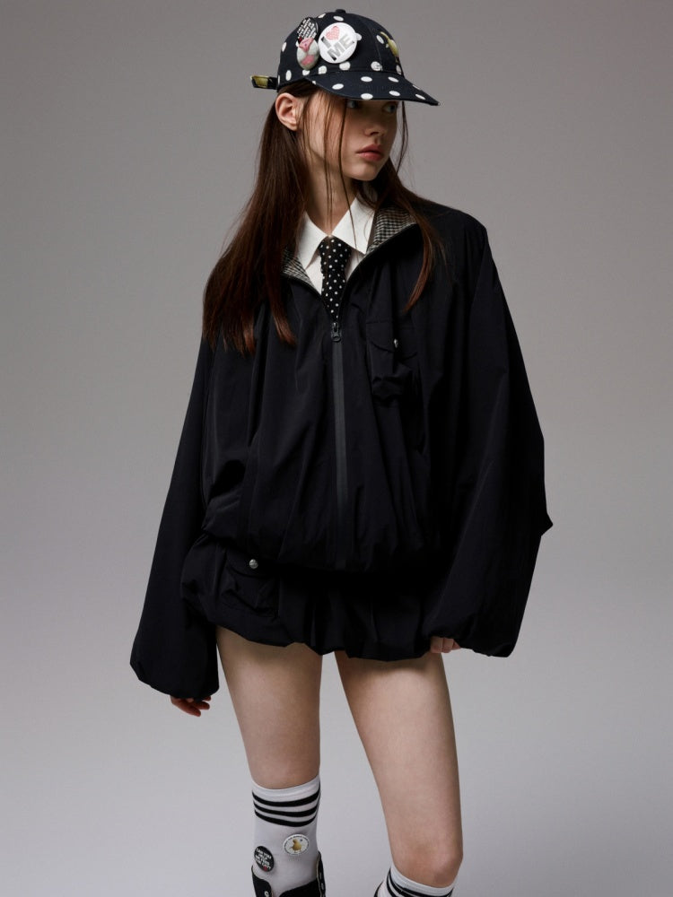 Vintage Patchwork Plaid Jacket Double Waist Bud Workwear Skirt Set【s0000014249】