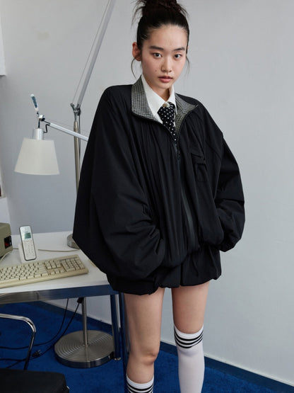 Vintage Patchwork Plaid Jacket Double Waist Bud Workwear Skirt Set【s0000014249】