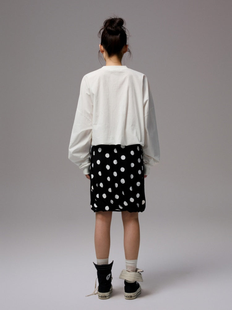 Cat Graffiti Letter Print Flower Bud Dropped Shoulder Loose Long-Sleeved Sweatshirt【s0000014250】