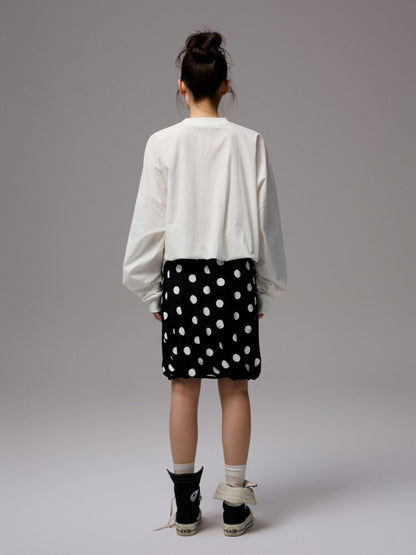 Cat Graffiti Letter Print Flower Bud Dropped Shoulder Loose Long-Sleeved Sweatshirt【s0000014250】