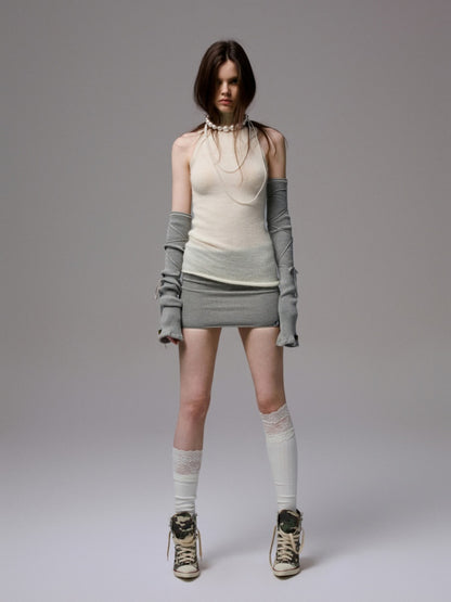 Solid Color Mohair Turtle Neck Sleeveless Knitted Vest【s0000014251】