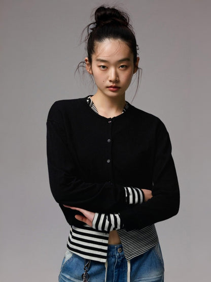Henry Collar Bud Long Sleeve Wool Knitted Cardigan【s0000014252】