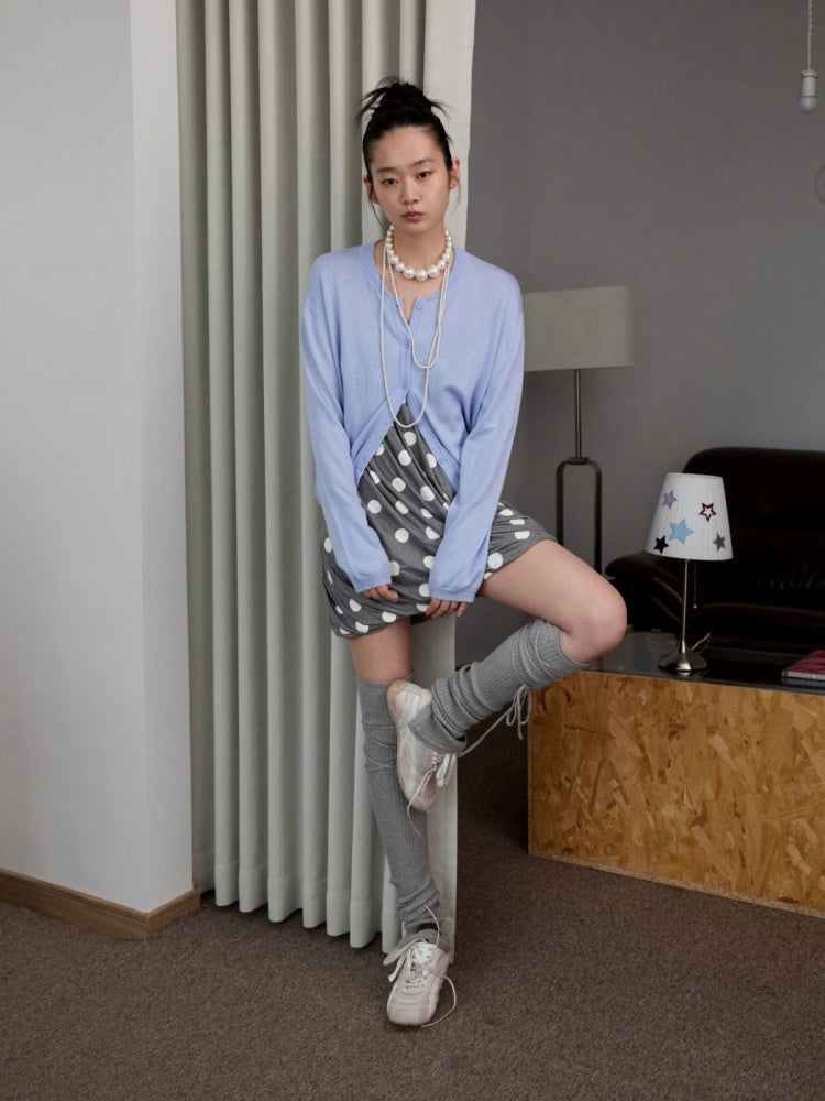 Henry Collar Bud Long Sleeve Wool Knitted Cardigan【s0000014252】