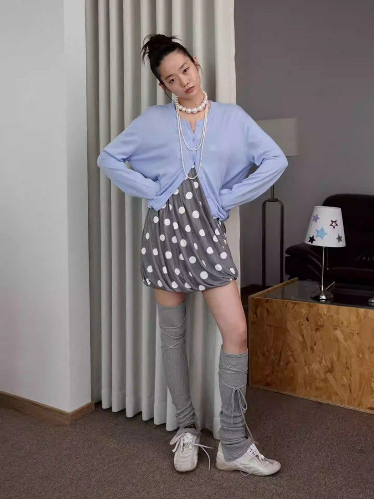 Henry Collar Bud Long Sleeve Wool Knitted Cardigan【s0000014252】