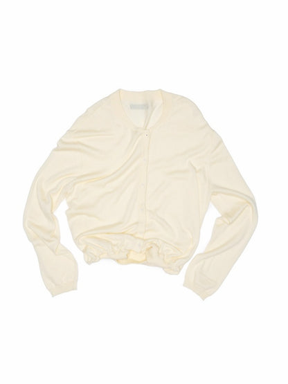 Henry Collar Bud Long Sleeve Wool Knitted Cardigan【s0000014252】