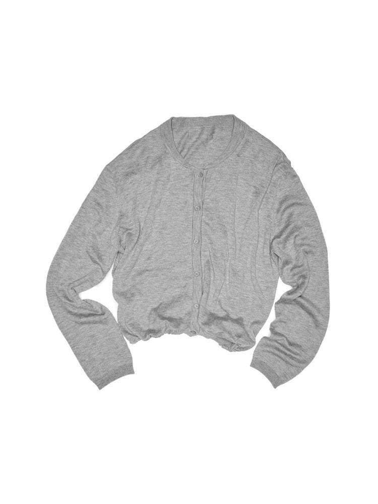 Henry Collar Bud Long Sleeve Wool Knitted Cardigan【s0000014252】